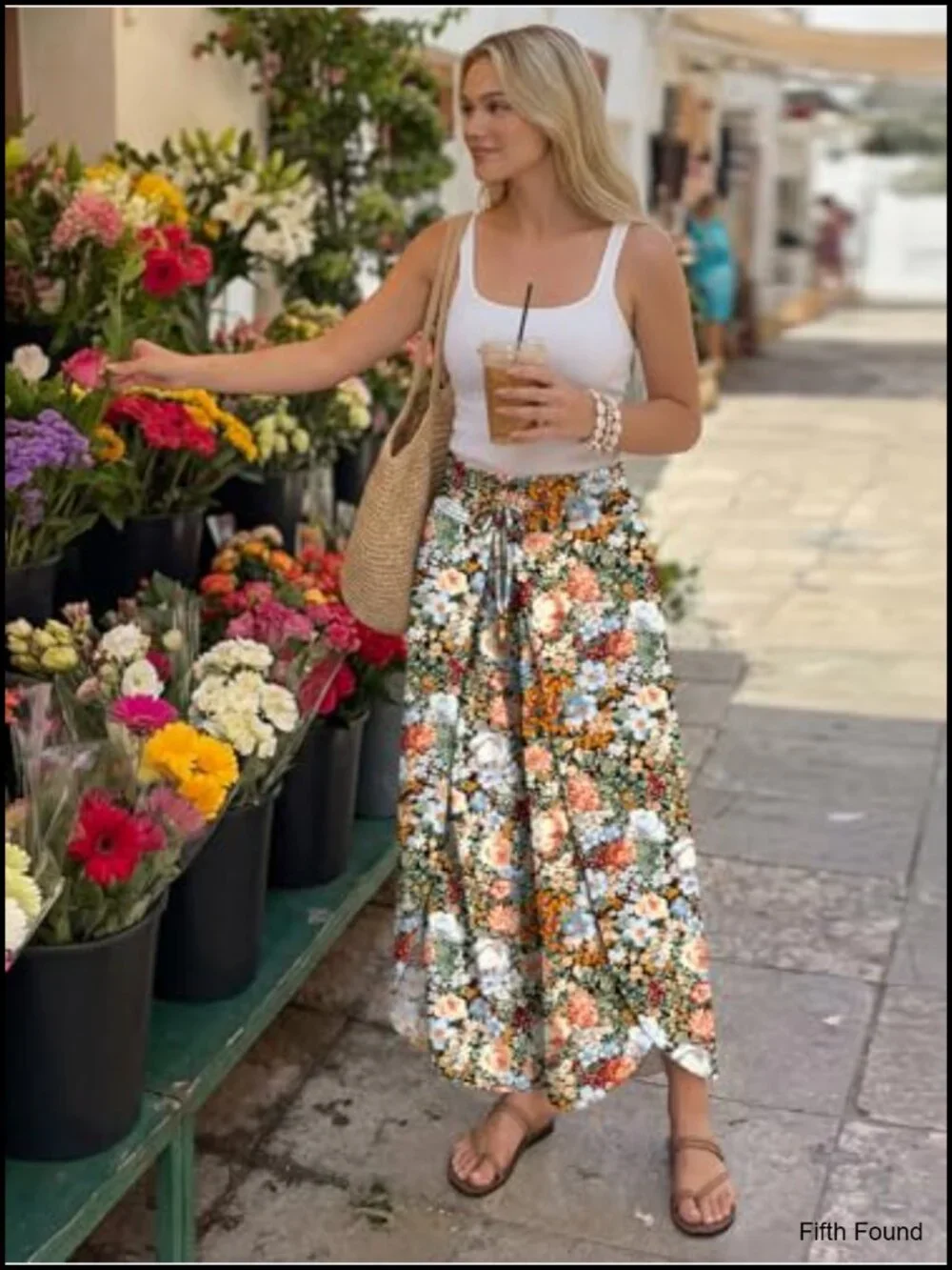 High Waisted Flowy Wide Leg Palazzo Pants with Side Slits, Breathable Boho